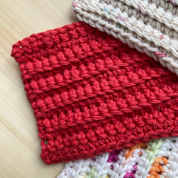 Hand Crocheted Ribbed Cotton Scrubbies