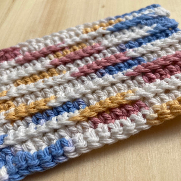 Hand Crocheted Ribbed Cotton Scrubbies