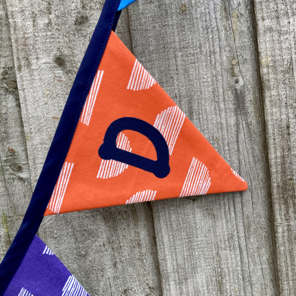 100% cotton handmade birthday bunting in gorgeous bright colours!