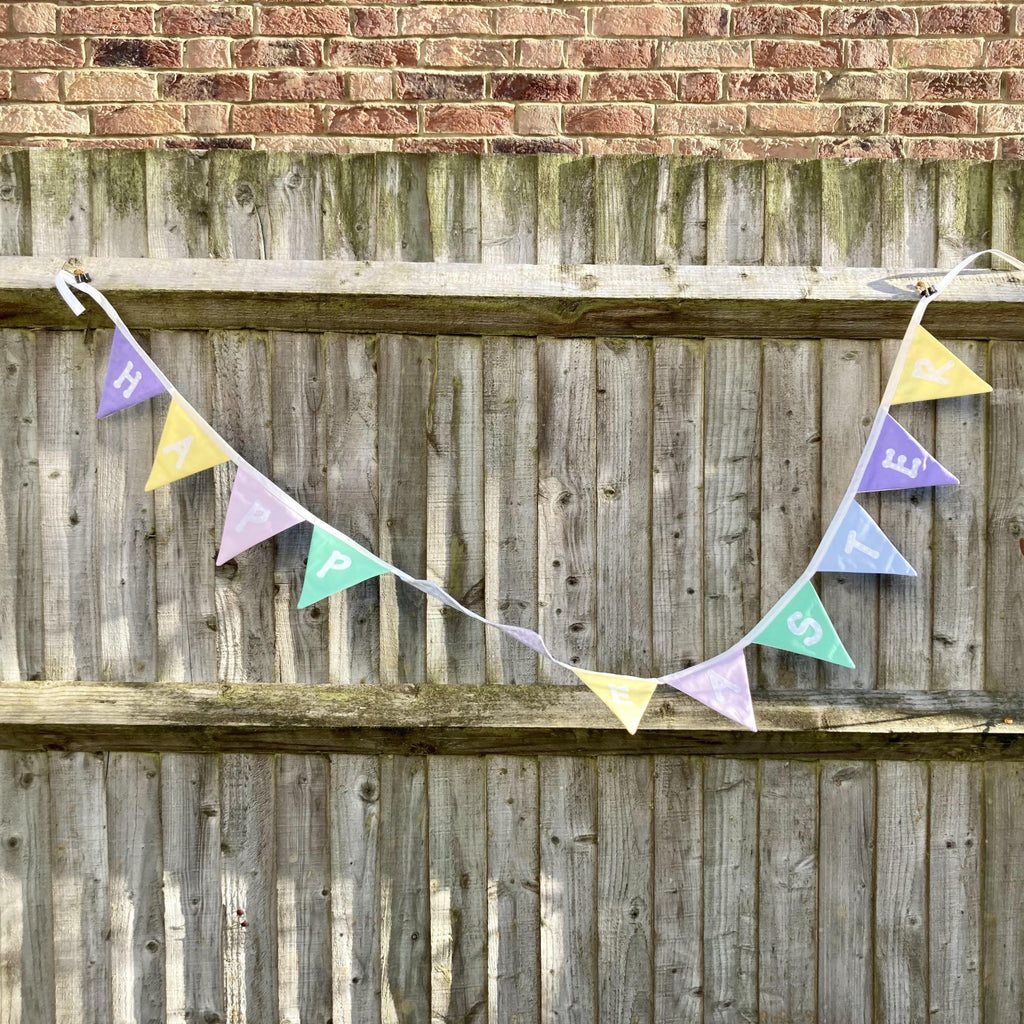 100% cotton handmade Easter bunting in gorgeous pastel colours!