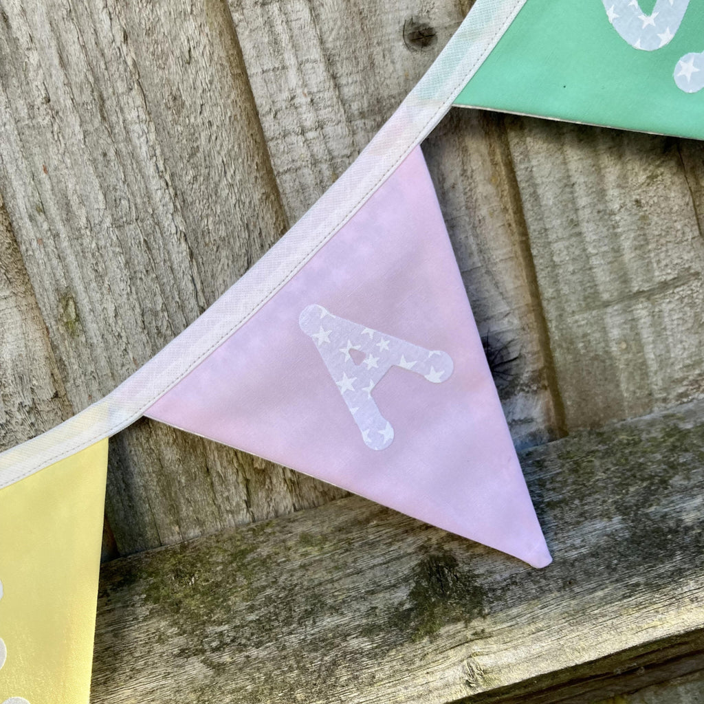 100% cotton handmade Easter bunting in gorgeous pastel colours!