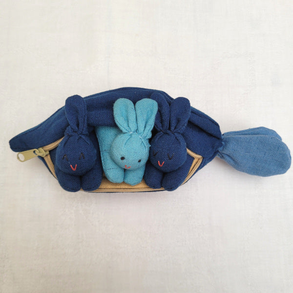 Indigo Bunnies hand dyed soft cotton