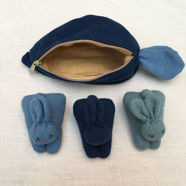 Indigo Bunnies hand dyed soft cotton
