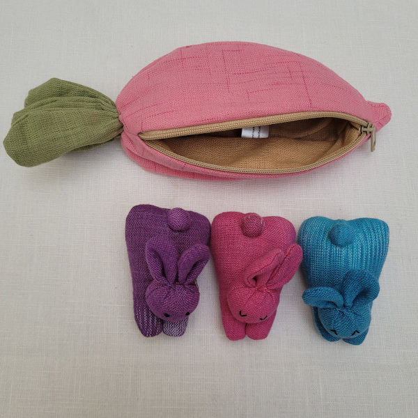 Tartan Bunnies in a Pink Carrot