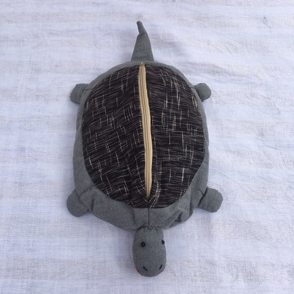 Giant tortoise pencil case/makeup bag. Precious Treasure bag.