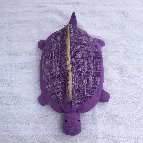 Giant tortoise pencil case/makeup bag. Precious Treasure bag.