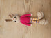 Adorable Long stripy legged,  Big eared, Huge boots, hand crochet Bunny. Best sellers