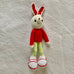 Adorable Long stripy legged,  Big eared, Huge boots, hand crochet Bunny. Best sellers