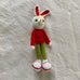 Adorable Long stripy legged,  Big eared, Huge boots, hand crochet Bunny. Best sellers