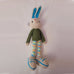 Adorable Long stripy legged,  Big eared, Huge boots, hand crochet Bunny. Best sellers