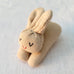 White, Brown, Grey Bunnies in a hand dyed soft cotton carrot