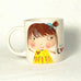 Brown hair girl hand painted mug