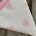 100% cotton, handmade Heart bunting in gorgeous pink and white!
