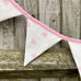 100% cotton, handmade Heart bunting in gorgeous pink and white!