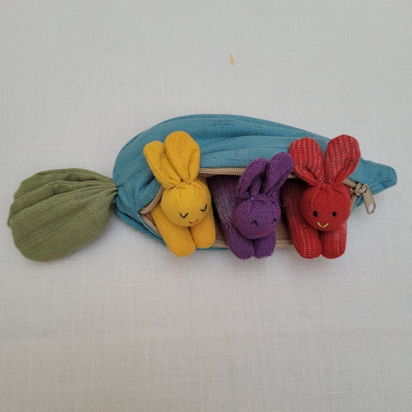Tartan Bunnies in a Blue Carrot