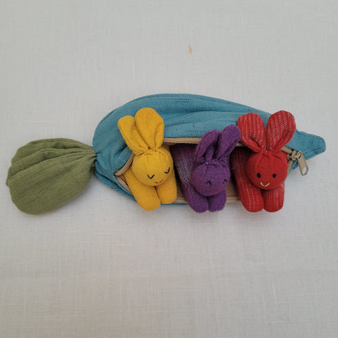 Tartan Bunnies in a Blue Carrot